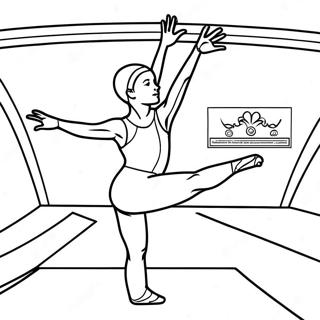 Pagina Da Colorare Di Una Ginnastica Olimpica Che Si Esibisce 92791-32358