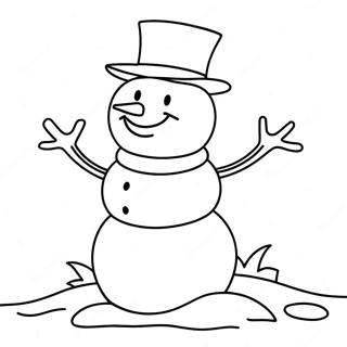Pagina Da Colorare Di Un Allegro Pupazzo Di Neve 93045-32552