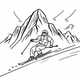 Pagina Da Colorare Sci Sulla Montagna Innevata 93430-32845