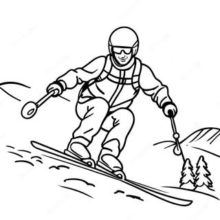 Pagina Da Colorare Sci Sulla Montagna Innevata 93430-32846