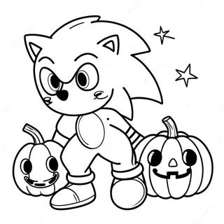 Pagina Da Colorare Di Sonic Con Le Zucche Di Halloween 93535 32929