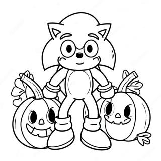 Pagina Da Colorare Di Sonic Con Le Zucche Di Halloween 93535 32931