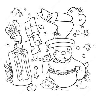 Pagina Da Colorare Della Celebrazione Gioiosa Di Capodanno 93561-32956