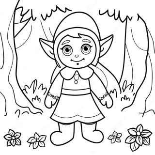 Pagina Da Colorare Elfo Realistico Magico Nel Bosco 94204-33447