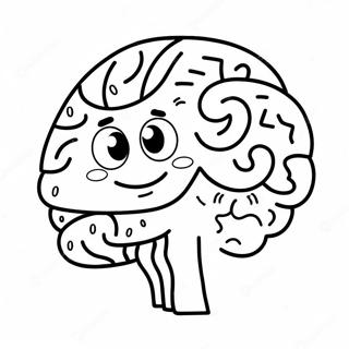 Pagina Da Colorare Di Un Cervello Felice Con Volto Sorridente 94309-33533