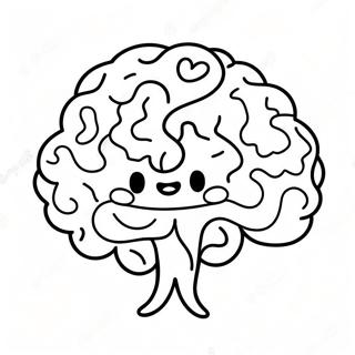 Pagina Da Colorare Di Un Cervello Felice Con Volto Sorridente 94309-33534