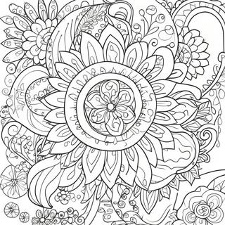 Pagina Da Colorare Di Fiore Per Relax Intricato 94513-33741