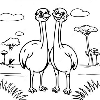 Pagina Da Colorare Di Una Famiglia Di Estrusi Nel Loro Habitat 94721 34050