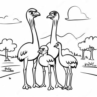 Pagina Da Colorare Di Una Famiglia Di Estrusi Nel Loro Habitat 94721 34051