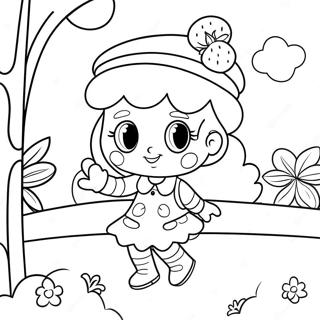 Pagina Da Colorare Della Torta Di Fragole Classica Nel Giardino 94901-34185