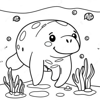 Felice Pagina Da Colorare Del Manatee Sottacqua 94979-34247