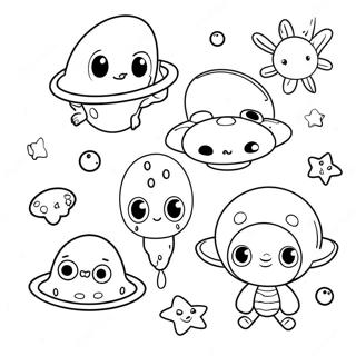 Pagina Da Colorare Di Caratteri Alieni Carini Nello Spazio 95058 34315