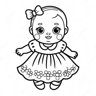 Pagina Da Colorare Di Baby Alive In Un Vestito Colorato 95082-34332