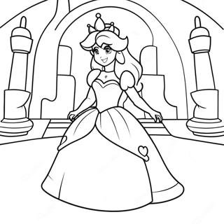 Pagina Da Colorare Della Principessa Peach In Un Castello Magico 95234-34445