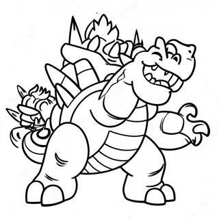 Pagina Da Colorare Della Scena Di Battaglia Emozionante Con Bowser 95235-34449