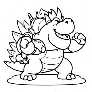 Pagina Da Colorare Della Scena Di Battaglia Emozionante Con Bowser 95235-34450