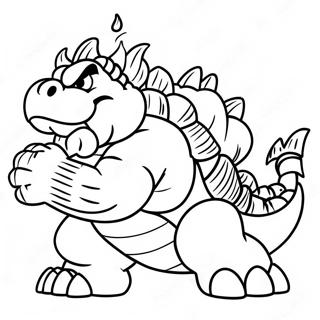 Pagina Da Colorare Della Scena Di Battaglia Emozionante Con Bowser 95235-34452