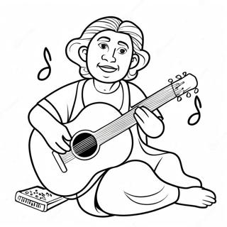 Musa Che Suona Musica Pagina Da Colorare 95389 34573