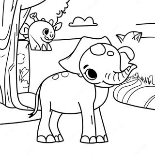 Pagina Da Colorare Del Safari Di Sottrazione 95565-34705