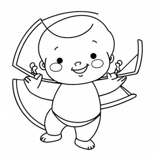 Cupido Paffuto Con Arco E Freccia Da Colorare 96001-35087