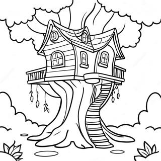 Pagina Da Colorare Della Casa Sullalbero Fantastica Nel Bosco 96052-35123