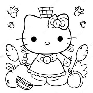 Pagina Da Colorare Di Hello Kitty Per Il Ringraziamento 96076-35135