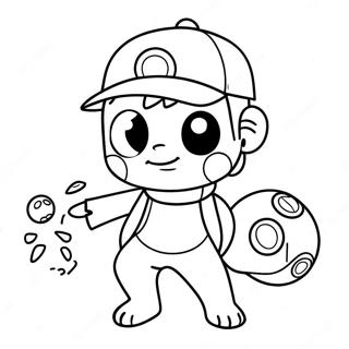 Pagina Da Colorare Di Ash Avventuroso Con Pokeball 96596 35547