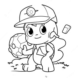 Pagina Da Colorare Di Ash Avventuroso Con Pokeball 96596 35548