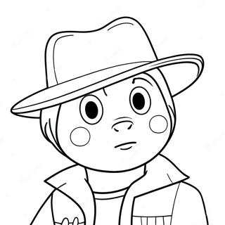 Pagina Da Colorare Del Determinato Ash Con Il Suo Cappello 96597 35550