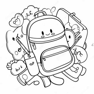 Pagina Da Colorare Dello Zaino Divertente Con Personaggi Dei Cartoni 96931-35977