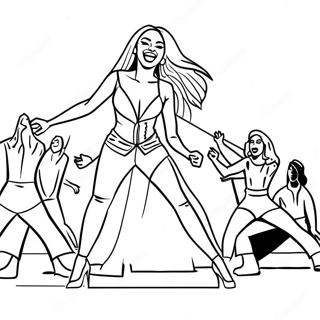 Pagina Da Colorare Di Beyonce Che Si Esibisce Sul Palco 97673 36635
