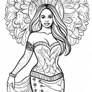 Pagina Da Colorare Di Beyonce Con Abito Scintillante 97674 36637
