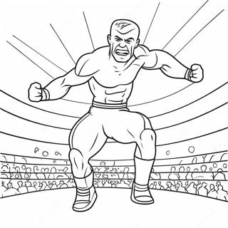 Dinamico Lottatore Wwe Che Salta Sullavversario Disegno Da Colorare 97699 36656