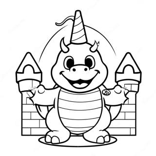 Bowser Jr In Una Pagina Da Colorare Di Un Castello Colorato 98086-36997