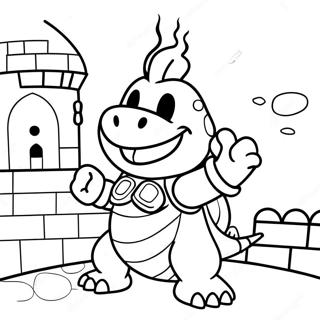 Bowser Jr In Una Pagina Da Colorare Di Un Castello Colorato 98086-36998