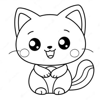 Pagina Da Colorare Di Un Carino Gatto Chibi 98753-37517