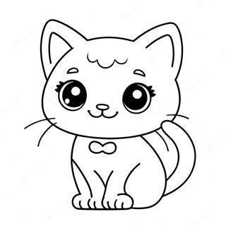 Pagina Da Colorare Di Un Carino Gatto Chibi 98753-37518