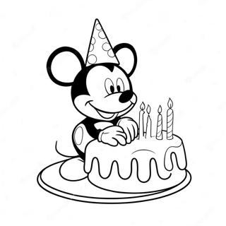 Pagina Da Colorare Di Topolino Con Torta Di Compleanno 98778-37537