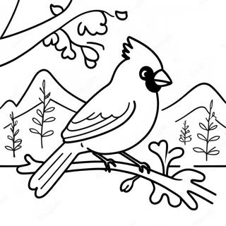 Cardinal In Una Scena Invernale Pagina Da Colorare 99626-38393