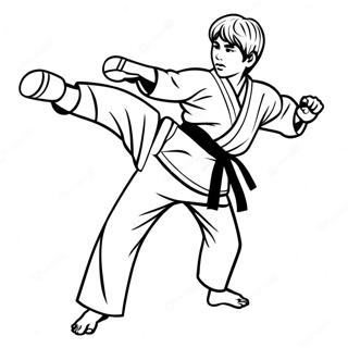 Pagina Da Colorare Karate Kid In Azione Pagine Da Colorare