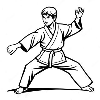Pagina Da Colorare Karate Kid In Azione Pagine Da Colorare