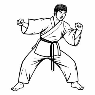 Pagina Da Colorare Posizione Dinamica Di Karate Pagine Da Colorare
