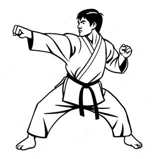 Pagina Da Colorare Posizione Dinamica Di Karate Pagine Da Colorare