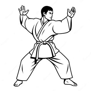 Pagina Da Colorare Posizione Dinamica Di Karate Pagine Da Colorare
